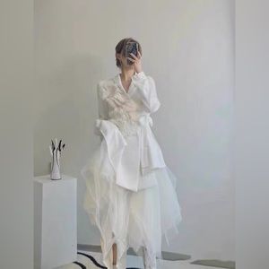 White suit with dress